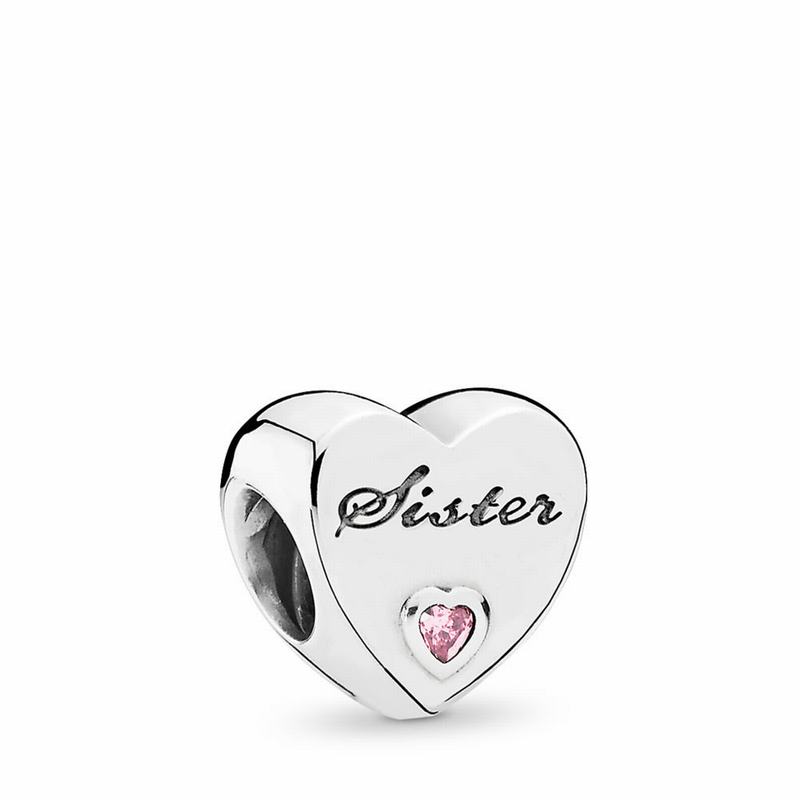 Pandora Sister's Love Charm Ireland - Sterling Silver/Cubic Zirconia - 657208UIZ